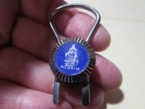 VINTAGE 2" long PILGRIM logo key chain key fob key holder