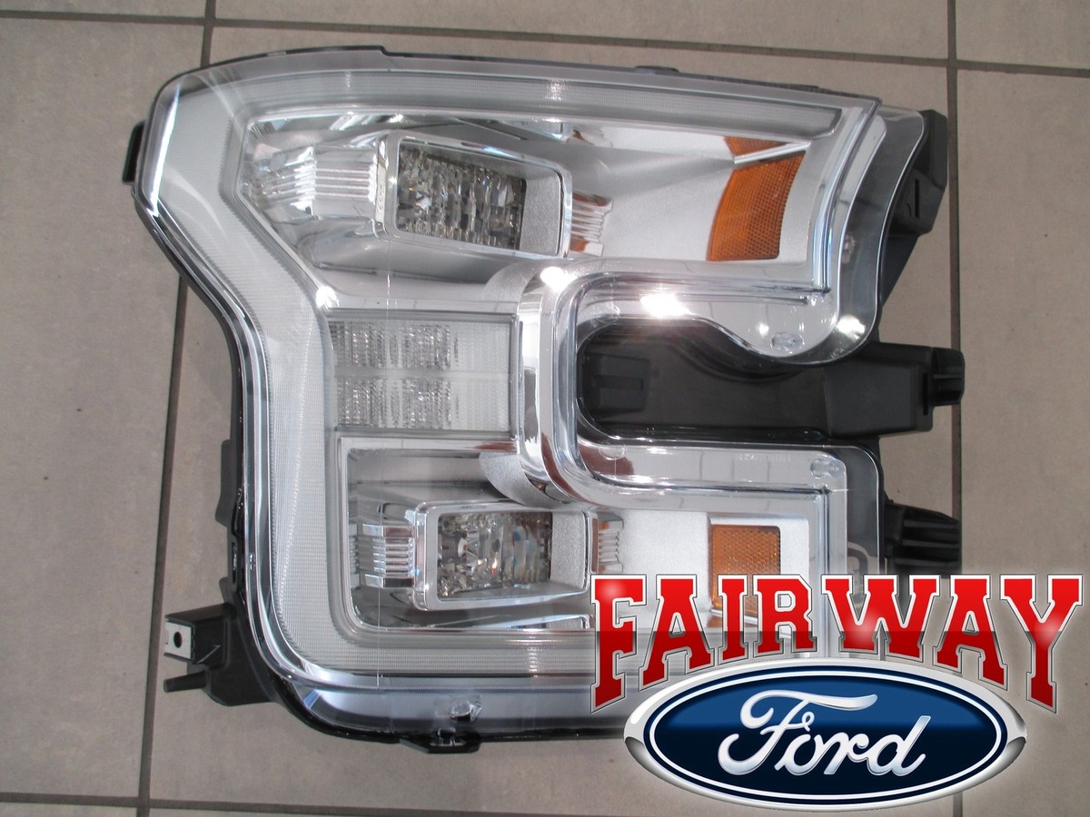 15 thru 17 F-150 OEM Ford Chrome LED Head Lamp Light - RH