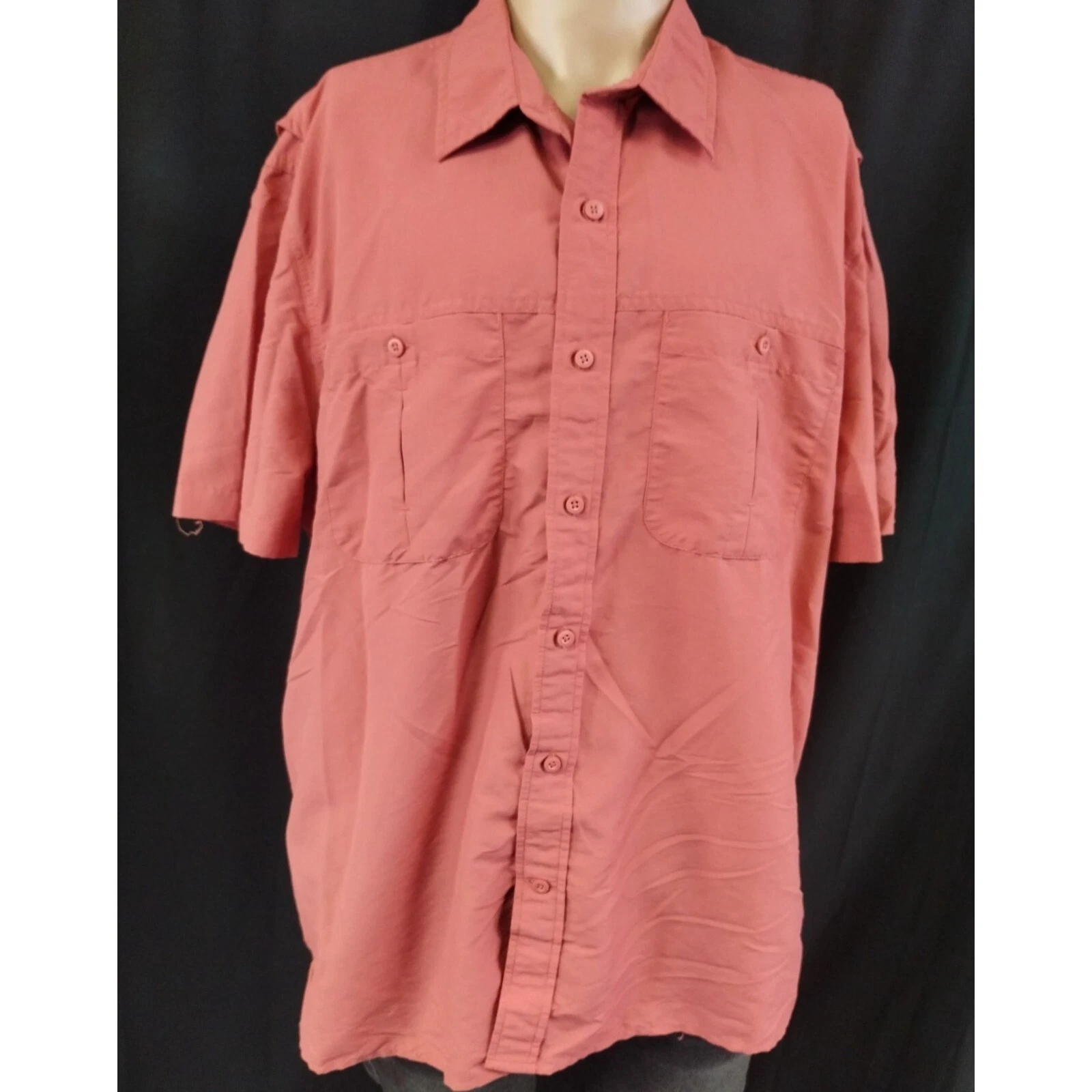 ST Johns Bay Men's Orange Red Fishing Shirt/Button up SzXL SKU3427