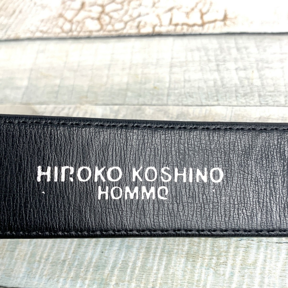 HIROKO KOSHINO HOMMO BLACK LEATHER BRASS BUCKLE CASUAL DRESS