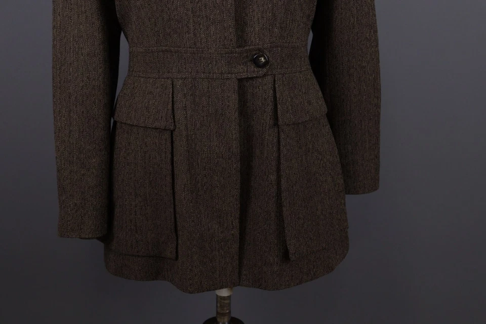 Chaqueta Abrigo KENZO JUNGLE Marrón Pecho Único Lana Vallada Talla 40/S Foto 3 de 4