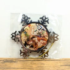 2¾" Pewter Snowflake Christmas Hanging Ornament, Anime One Piece Collectible
