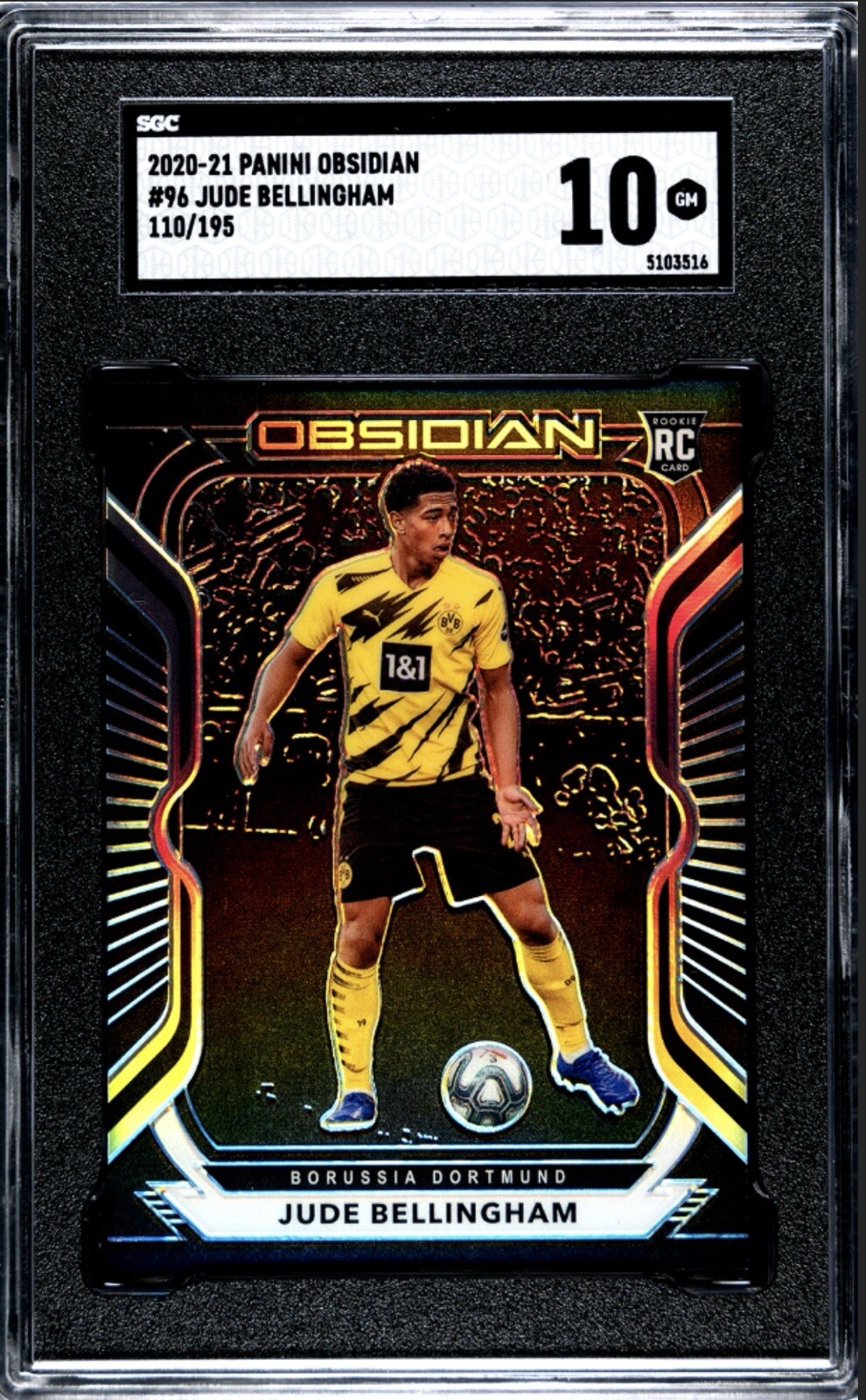 2020-21 Obsidian Soccer Jude Bellingham Rc True Rookie /195 SGC 10