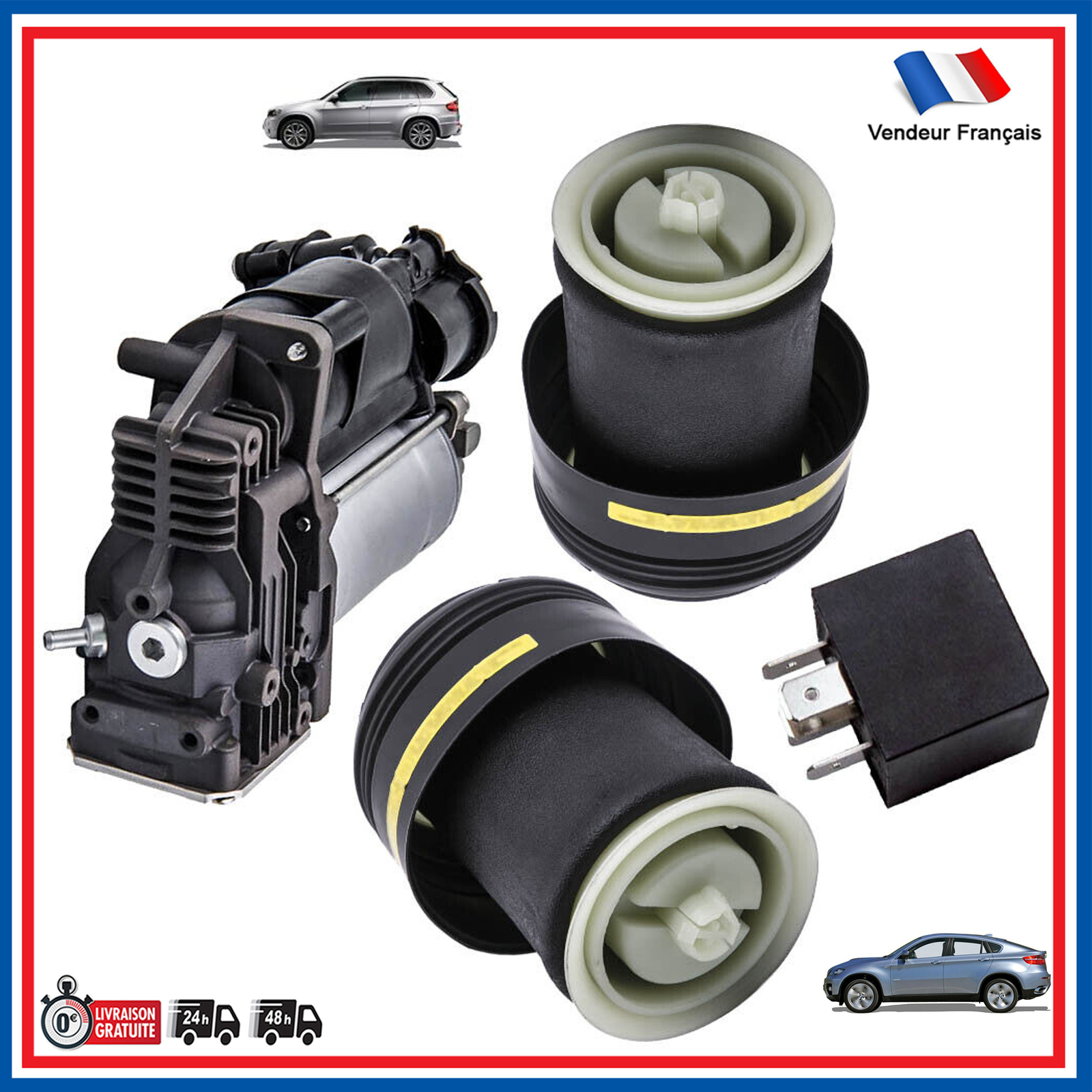 Suspension pneumatique arrière avec compresseur pour BMW X6 E71 E72 bloc 37226785506