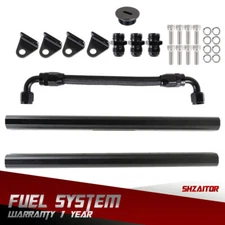 8AN High Flow Black Fuel Rails W / Fittings Crossover Hose For chevrolet LS1 LS6