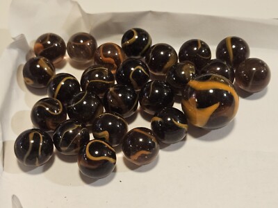 25 MUMMY Glass Mega Marbles 24 Players 16mm - 1 Shooter 25mm RETIRED