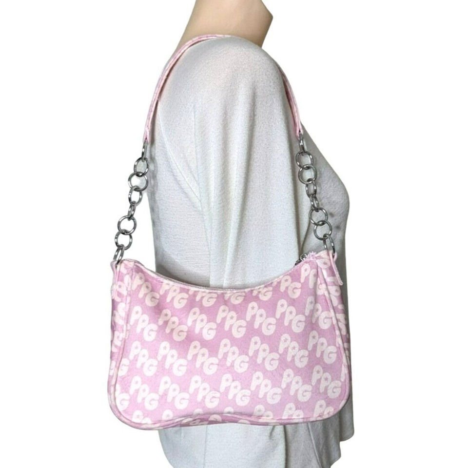 Powerpuff Girls Shoulder Bag Pink White Small Purse Chain Strap Retro