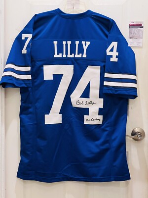 Maillot Dallas Cowboys Dédicacé Par Bob Lilly "Mr. Cowboy" - Certificat D'authenticité JSA - Pièce De Collection NFL
