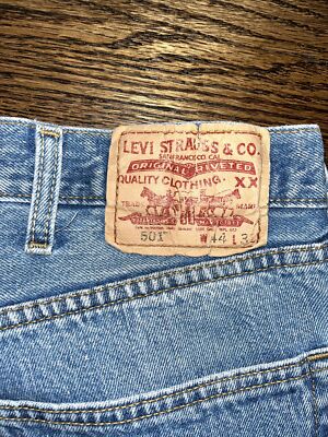 Levis 501xx Mens 42x30 Denim Jeans 100% Cotton Button Fly (tag
