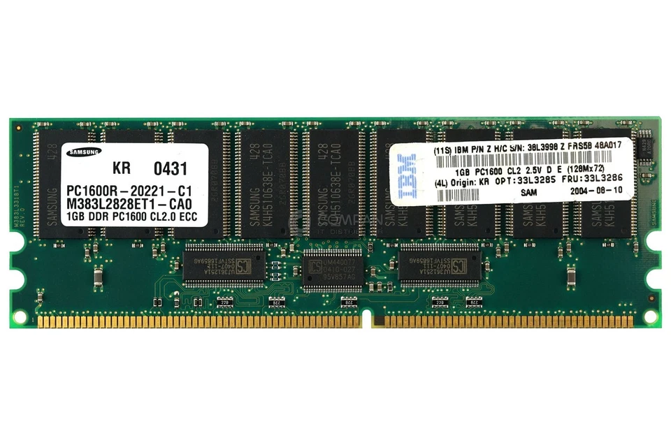 33L3286 IBM 1GB DDR 200MHZ PC1600 MEMORY - 33L3285 - Image 2 of 4
