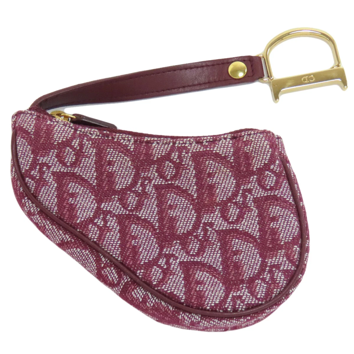 CHRISTIAN DIOR porte monnaie selle motif trotteur toile