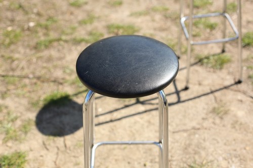 True Vintage Bar Stool Bauhaus High Steel Tube Seat 1960s - Picture 2 of 10