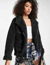 Free People So Cozy Slouchy Oversize Moto Jacket, Black, X-small, Rrp $168