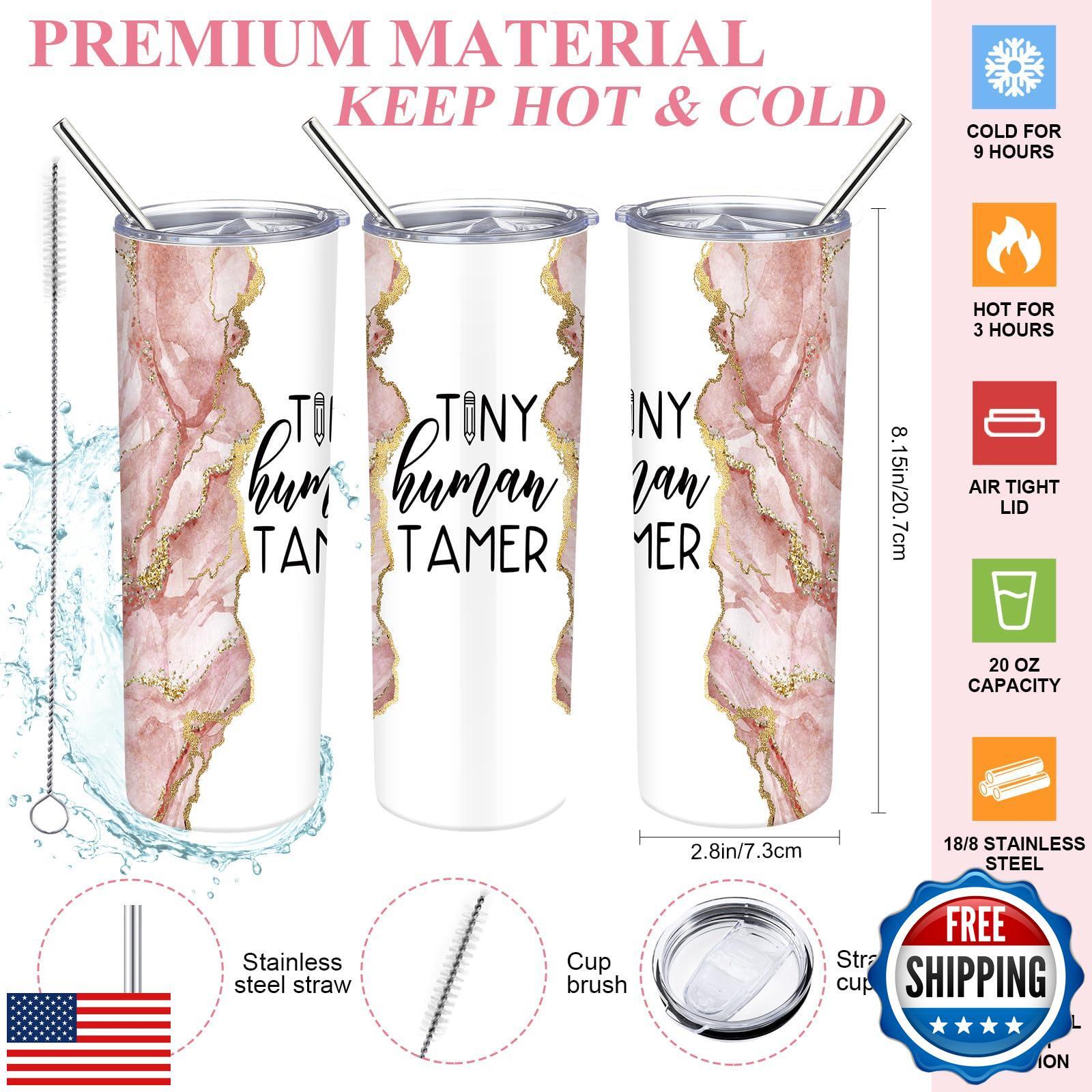 Jingmore 2 Pcs Teacher Appreciation Gifts for Women Tote Bag 20 oz Tumbler wi