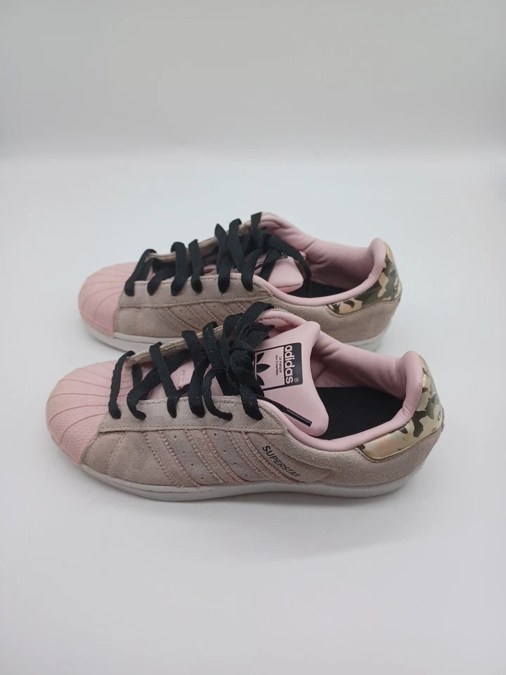 Adidas Superstar Rosa Zapatos Tenis Talla US 4 Rosa Puntera Camuflada Foto 4 de 4