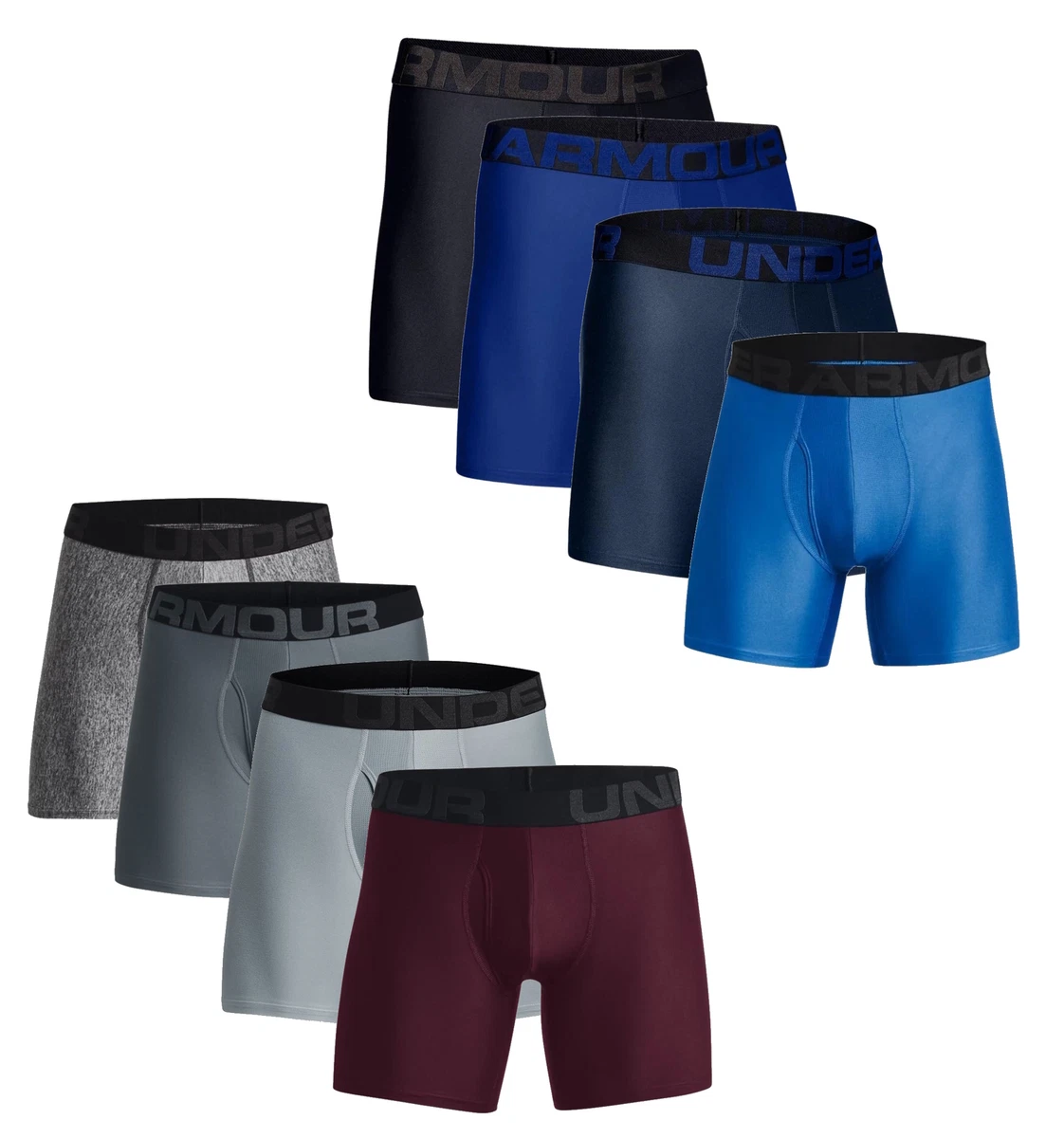 Under Armour Mens Tech 6 BoxerJock Boxer Briefs Underwear 1332663