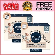 2 Box Millie Moon Luxury Diapers, Size 2, 88 Count/ Box