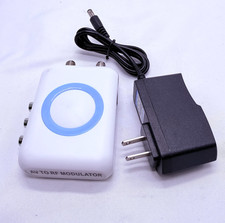 RF Modulator RCA Coax Adapter CVBS VHF Converter w/Channel Switch for VCR DVD