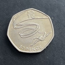 London Olympic 2012 50p Coin - Gymnastics - Circulated - Available on eBay