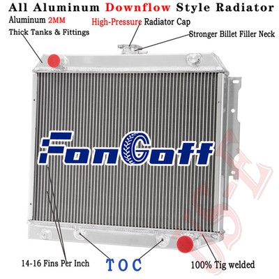 2374 22''W 3-Row Aluminum Radiator Fit 1968-1974 Dodge Challenger Charger Coronet
