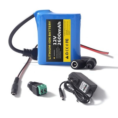 2600mAh DC 12V Portable Rechargeable Li-ion Battery Pack With Charger
