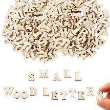 4 Sets 0.6 Inch A-Z Small Wooden Letters for Crafts, 104 Pcs Wood Letters