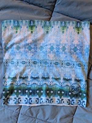 Buff CoolNet UV+ HALF SIZE Multifunctional Headband Blue Green Wicking Headwrap