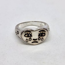 Crying Heart Ring Teardrops Sadness Silver To...