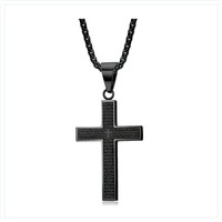 Herren Halskette Edelstahl Kreuz Schmuck 60Cm