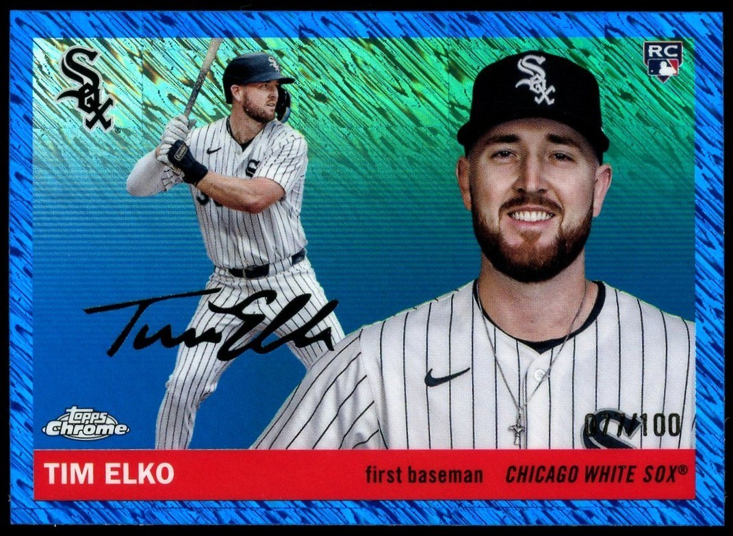 2025 Topps Chrome Platinum Tim Elko #243 ROOKIE RC Blue Shimmer Refractor /100