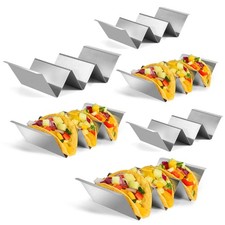 Taco Holders Set of 6, Taco Stand, Stainless Steel Taco Holder, with Easy-Access