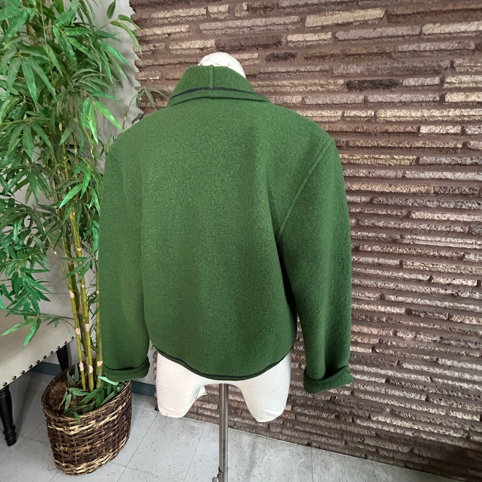 Geiger Green Boiled Wool Jacket Tyrolean Embroide… - image 6