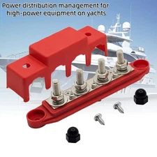 4 Post Power Distribution Block Bus Bar with Cover -250 A -Marine, Automotive,