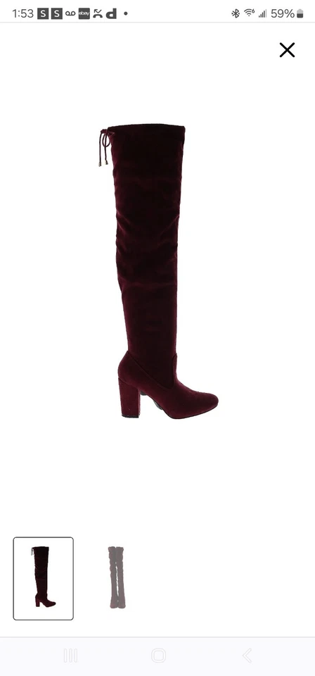 Botas de gamuza sobre la rodilla borgoña Foto 2 de 2