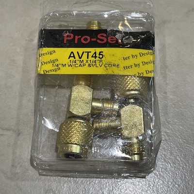 Lot of 3 PRO-SET Access Valve Tee AVT45 1/4'' SAE Female Knurl x 1/4'' SAE Male