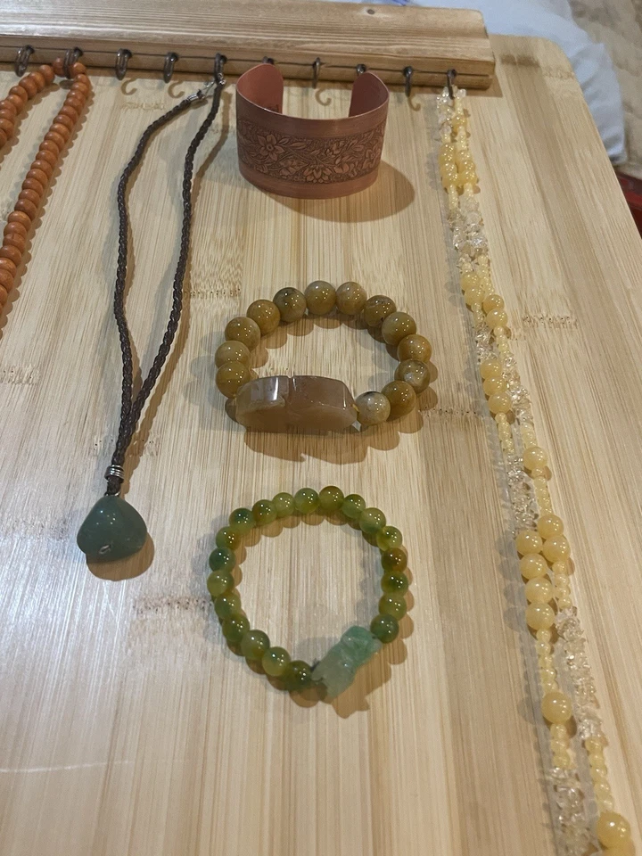 Colgante de Aventurina Mixto Ámbar Cobre Ágata Amarillo Jaspe Piedras Preciosas Joyería Foto 4 de 4