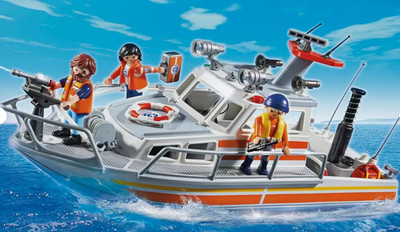 Playmobil -- Ersatzteil -- Rettungsboot mit Feuerlöschpumpe 5540