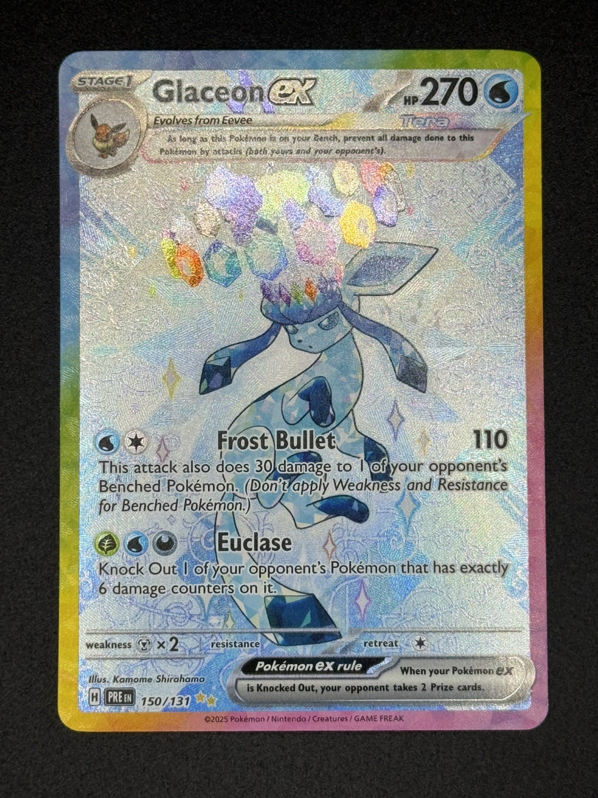 Glaceon ex 150/131 — Near Mint — Prismatic Evolutions — SIR Pokemon Card