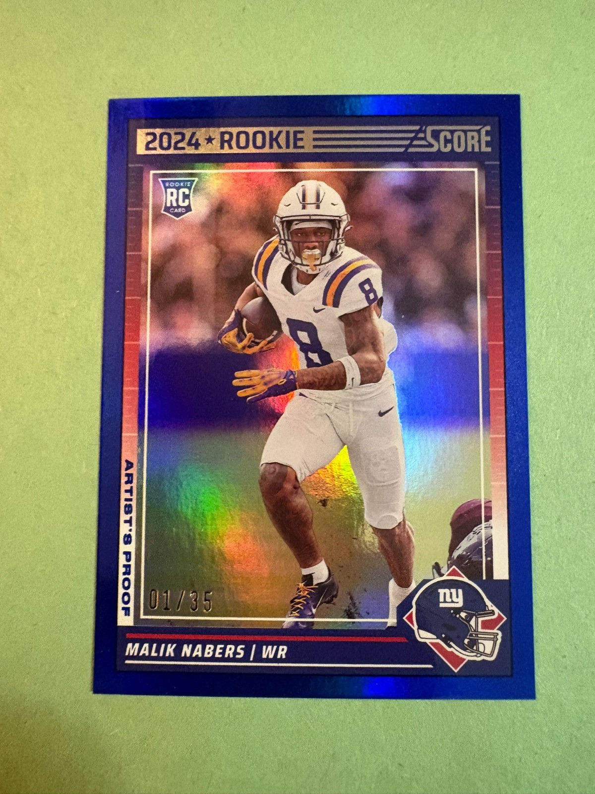 2024 Panini Score Malik Nabers #306 Artist Proof Rookie 1/35 RC GIANTS