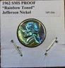 1962 “RAINBOW TONED” “PROOF” NICKEL-EYE CATCHING BEAUTY! Read for free shipping