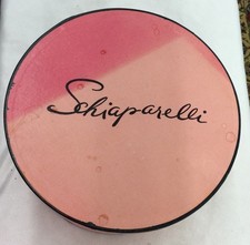 Antique Schiaparelli Shocking Pink Hat Box W/Green Feathered Hatm c15