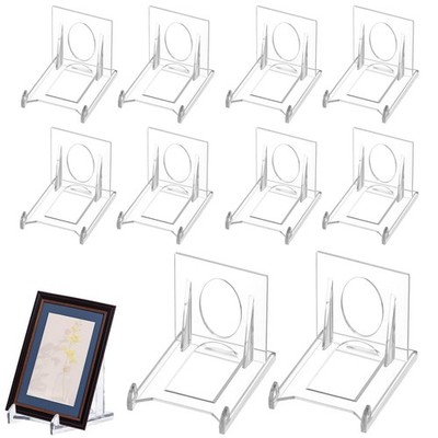 Yunfeen 10 Stück Verstellbare Klar Acryl Kunststoff Display Ständer, Transparent 