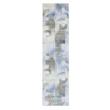 2'7"x10'4" Ivory THE INTERTWINED PASSAGE Silk with Wool Hand Knotted Runner Rug