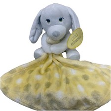Little Beginnings White Puppy Dog Plush Lovey Yellow Gray Security Blanket Baby