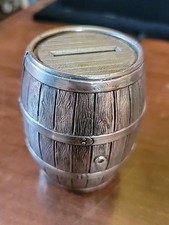Vintage Mascoma Savings Bank Metal Barrel Coin Bank