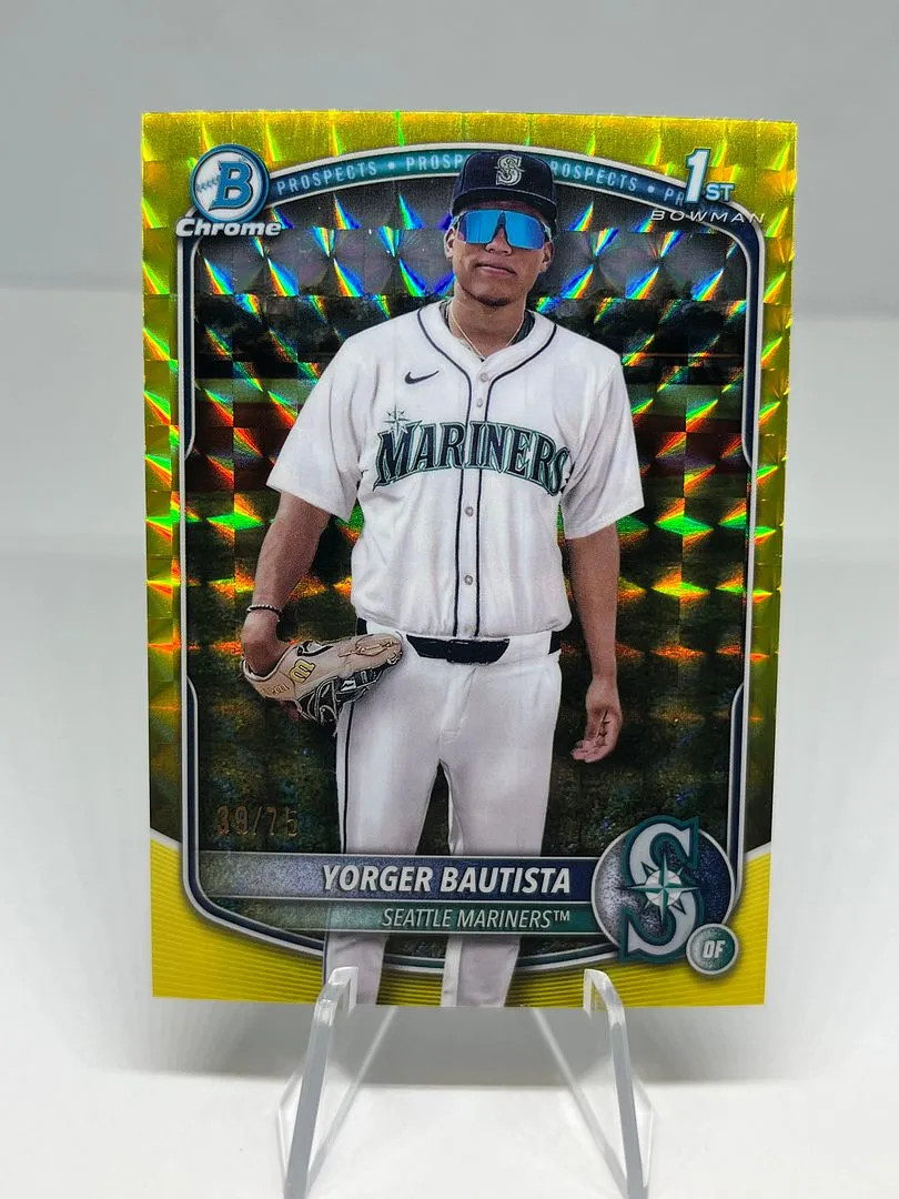 Yorger Bautista 2025 Bowman Chrome Yellow Geometric /75 Card #BCP-194