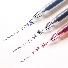 3pcs Gel Pens 0.38mm Fine Tip Black Blue Red Large Capacity Writing
