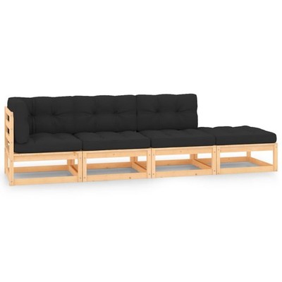Garten Lounge Set Gartenmöbel Sofa Sitzgruppe 4-tlg. Kiefer Massivholz vidaXL