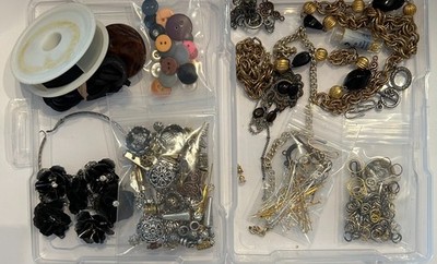 Jewelry making kit caps spacers clasps crimps wire links vintage pieces EJY3