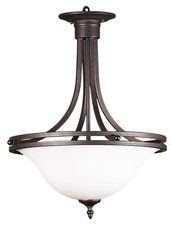 HomeEnhancements “Austin” 3‑Light Semi‑Flush Mount – Oil Rubbed Bronze